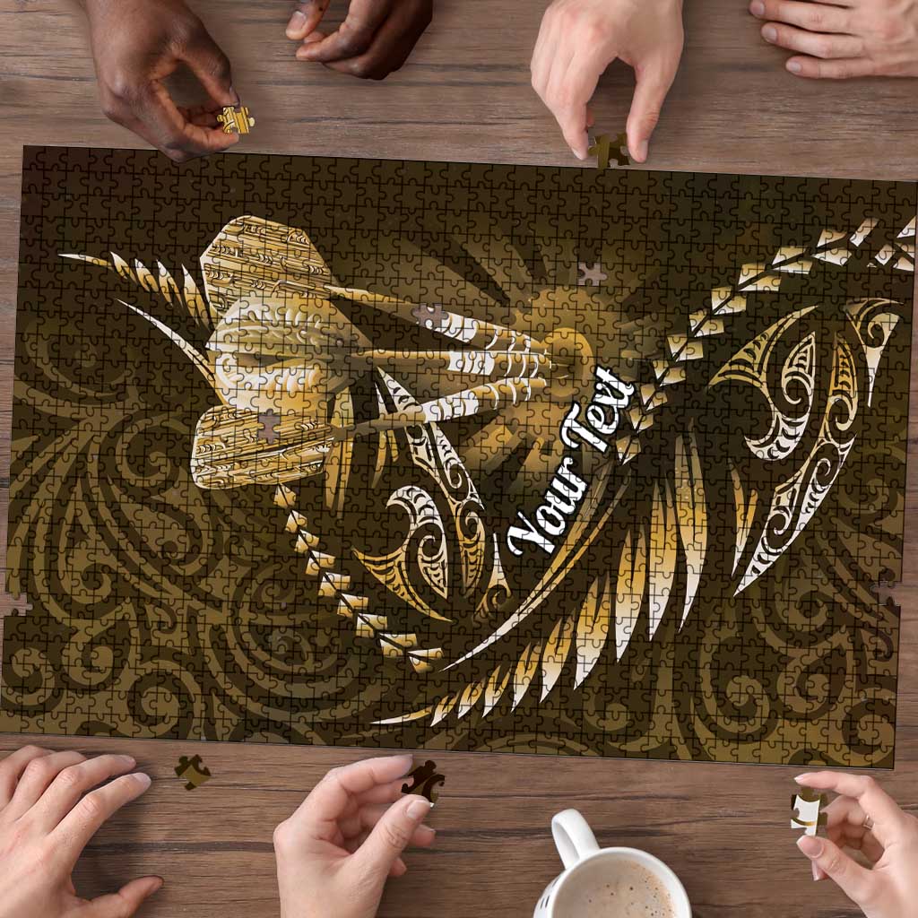 Personalised All Gold New Zealand Darts Puzzle Aoteroa Fern Maori Galaxy Style LT14 - Polynesian Pride