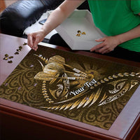 Personalised All Gold New Zealand Darts Puzzle Aoteroa Fern Maori Galaxy Style LT14 - Polynesian Pride