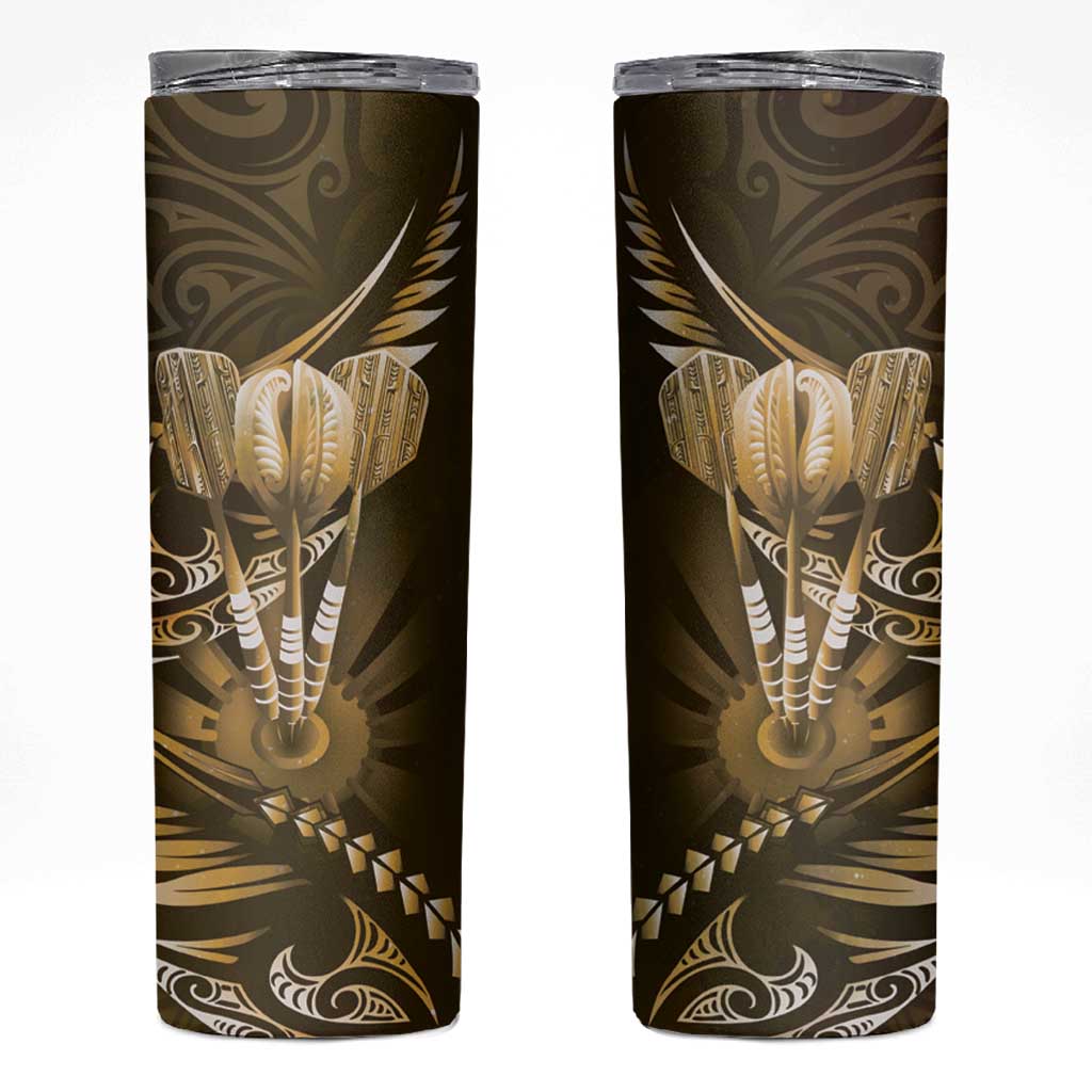 All Gold New Zealand Darts Skinny Tumbler Aoteroa Fern Maori Galaxy Style