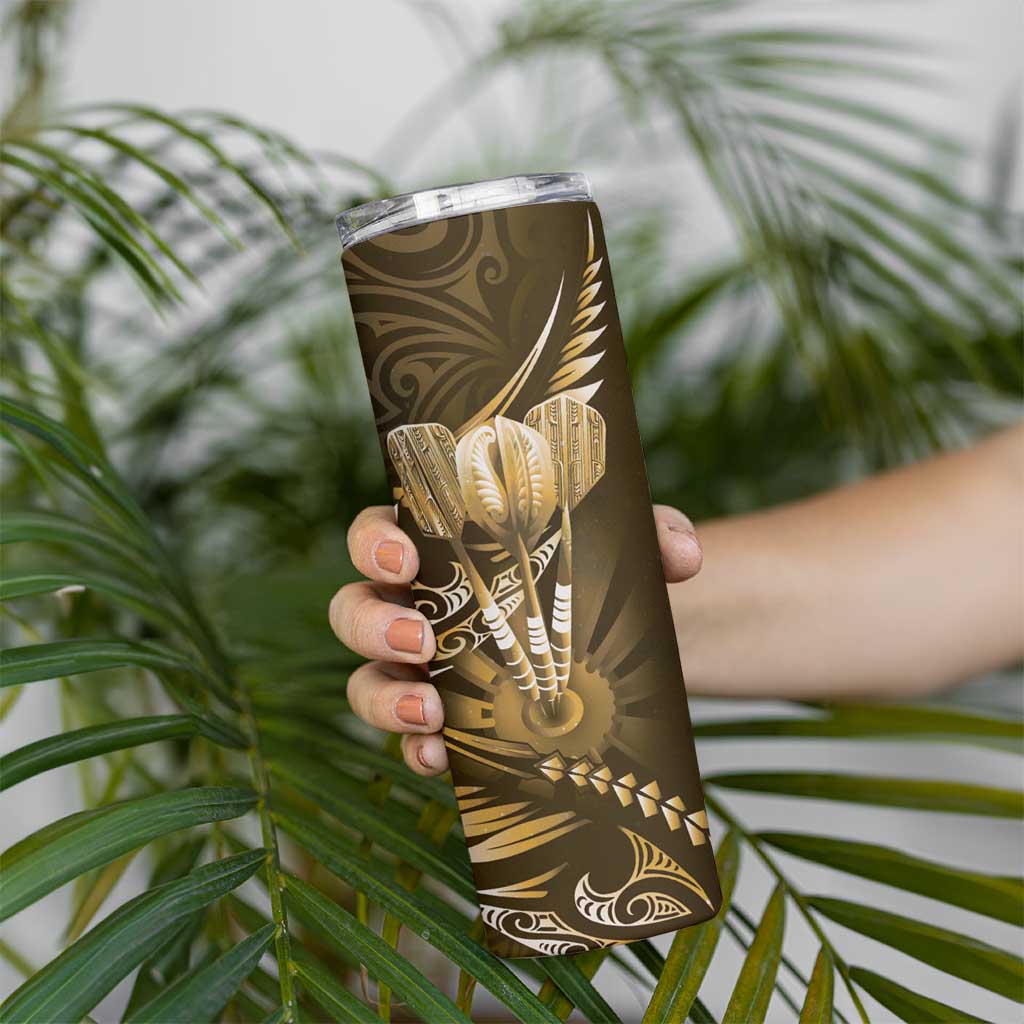 All Gold New Zealand Darts Skinny Tumbler Aoteroa Fern Maori Galaxy Style