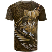 Personalised All Gold New Zealand Darts T Shirt Aoteroa Fern Maori Galaxy Style