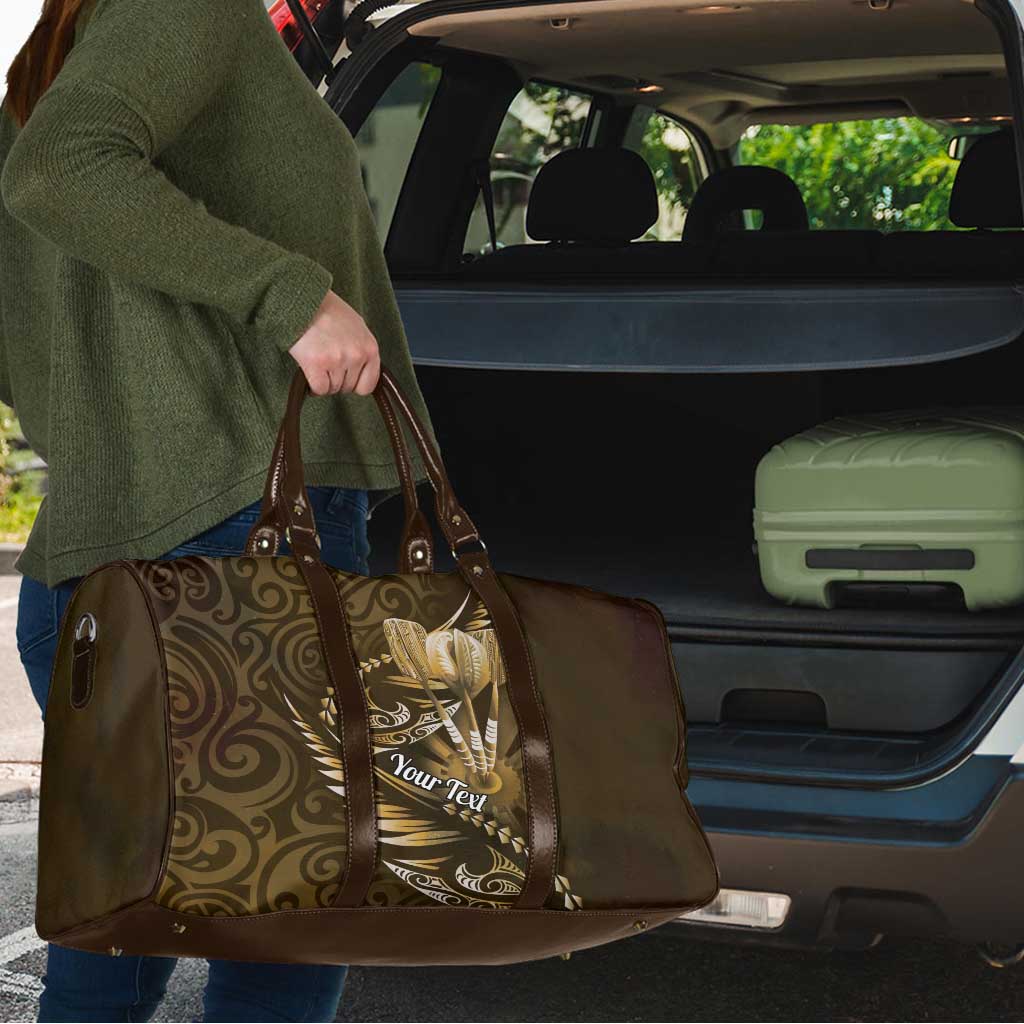 Personalised All Gold New Zealand Darts Travel Bag Aoteroa Fern Maori Galaxy Style - Polynesian Pride