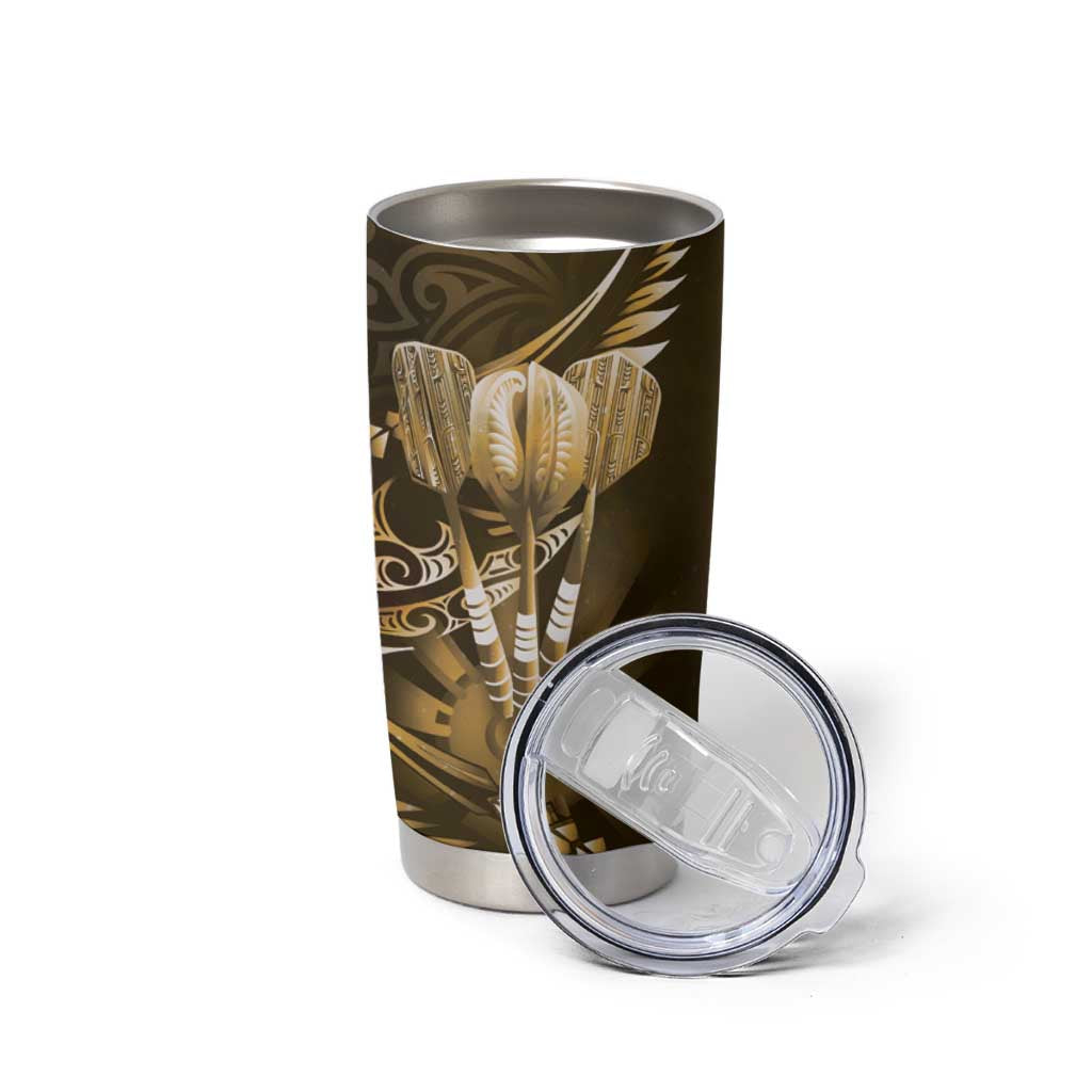 All Gold New Zealand Darts Tumbler Cup Aoteroa Fern Maori Galaxy Style