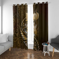 Personalised All Gold New Zealand Darts Window Curtain Aoteroa Fern Maori Galaxy Style