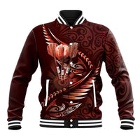 Personalised All Red New Zealand Darts Baseball Jacket Aoteroa Fern Maori Galaxy Style