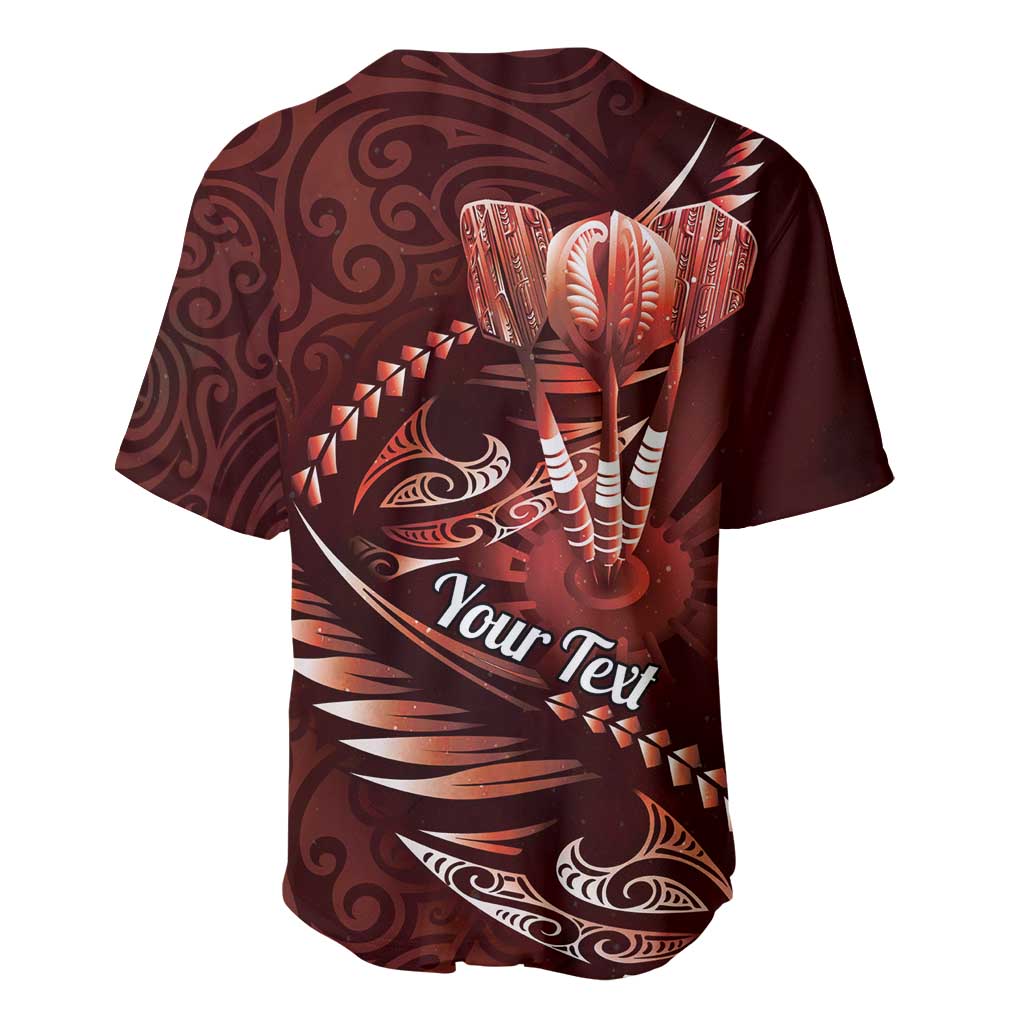 Personalised All Red New Zealand Darts Baseball Jersey Aoteroa Fern Maori Galaxy Style