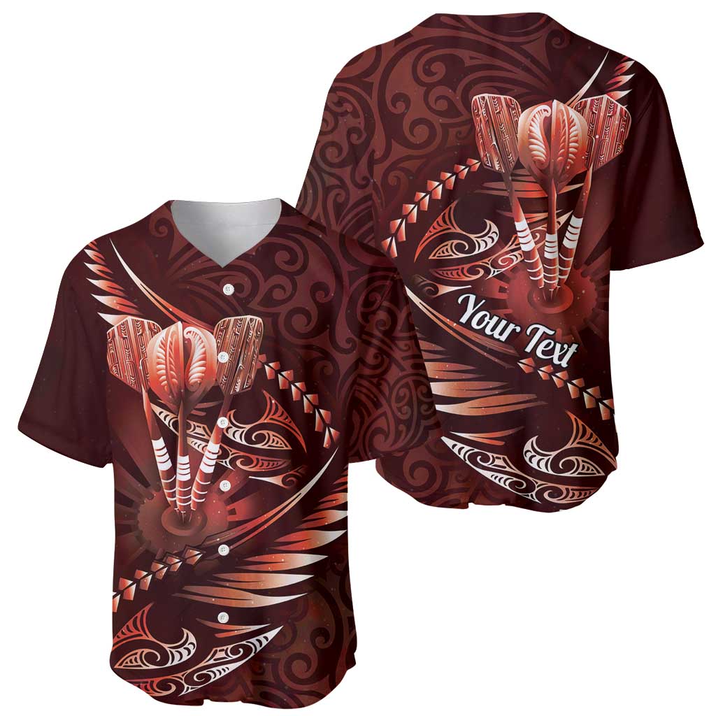 Personalised All Red New Zealand Darts Baseball Jersey Aoteroa Fern Maori Galaxy Style