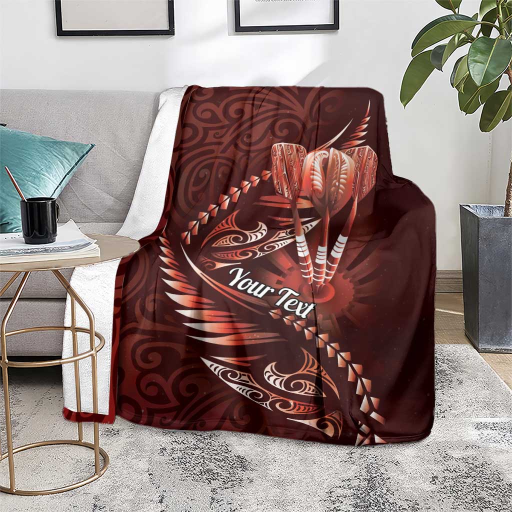 Personalised All Red New Zealand Darts Blanket Aoteroa Fern Maori Galaxy Style