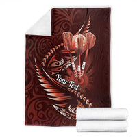 Personalised All Red New Zealand Darts Blanket Aoteroa Fern Maori Galaxy Style