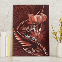 Personalised All Red New Zealand Darts Canvas Wall Art Aoteroa Fern Maori Galaxy Style