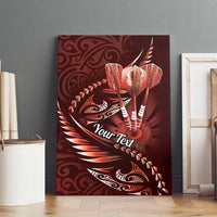 Personalised All Red New Zealand Darts Canvas Wall Art Aoteroa Fern Maori Galaxy Style