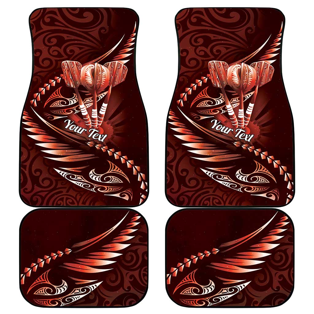 Personalised All Red New Zealand Darts Car Mats Aoteroa Fern Maori Galaxy Style