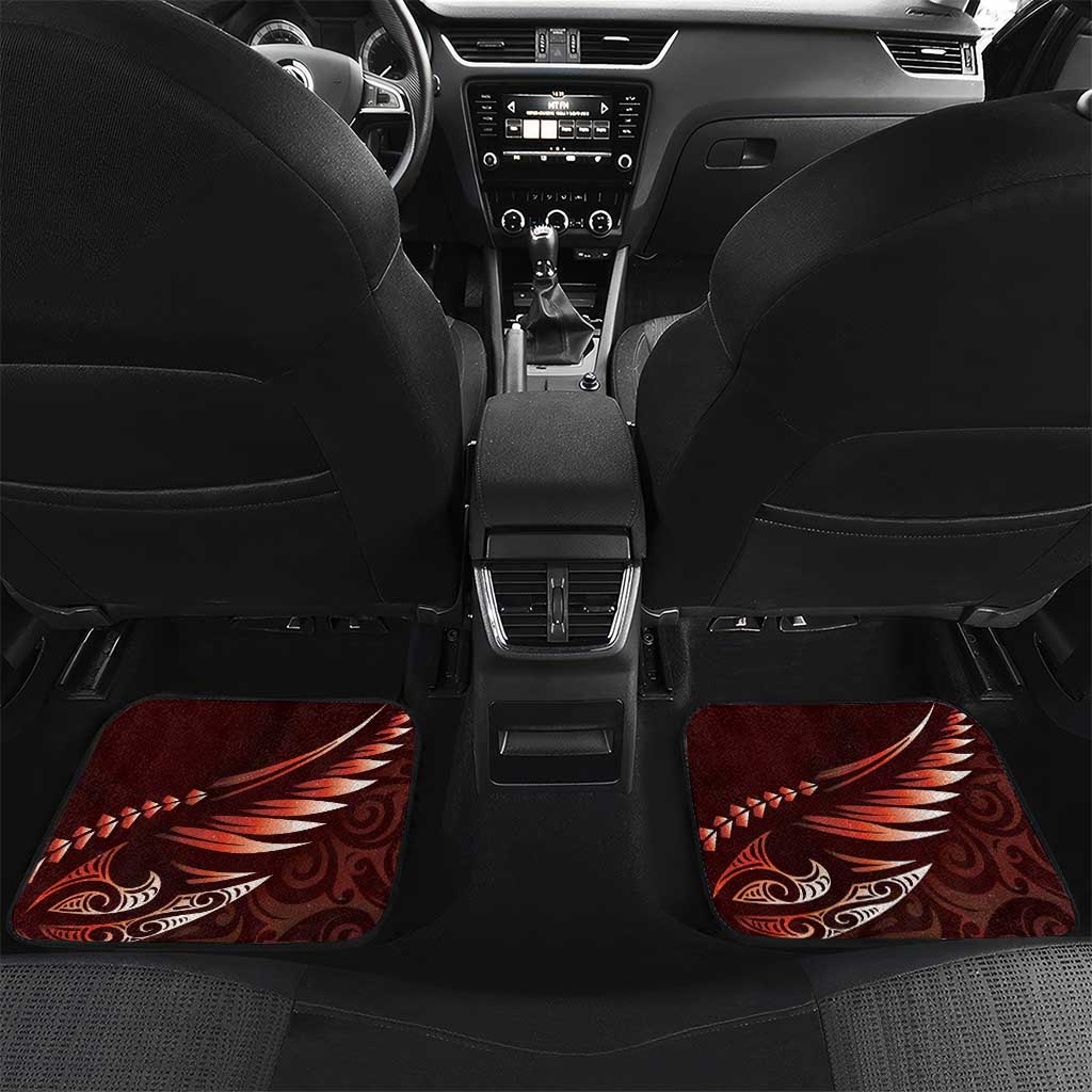 Personalised All Red New Zealand Darts Car Mats Aoteroa Fern Maori Galaxy Style