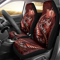 Personalised All Red New Zealand Darts Car Seat Cover Aoteroa Fern Maori Galaxy Style