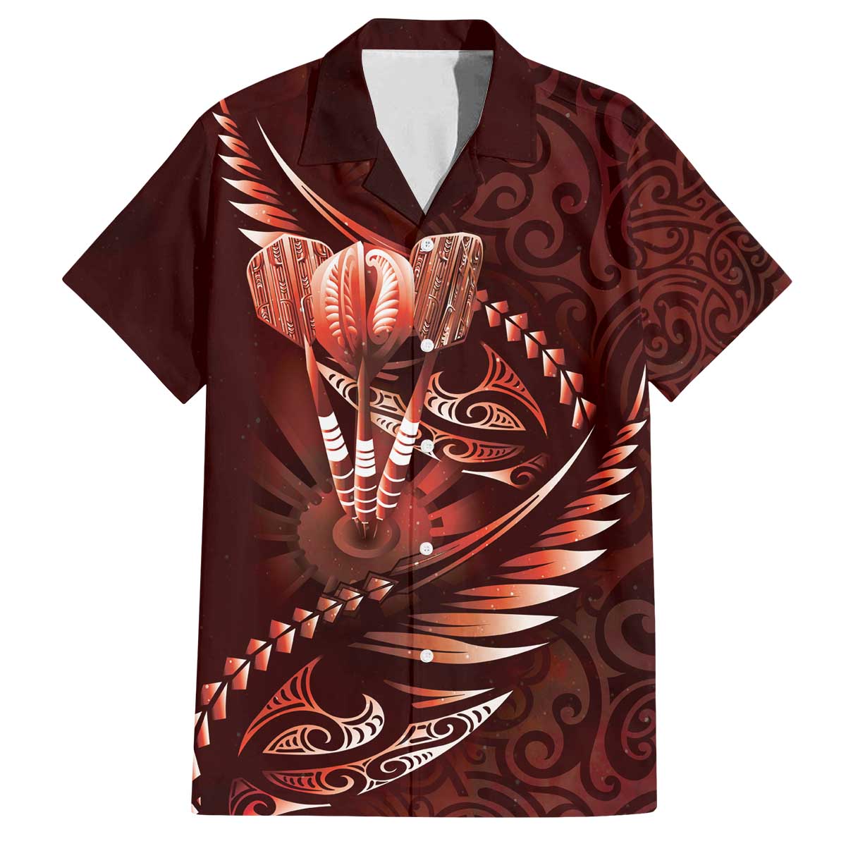 Personalised All Red New Zealand Darts Family Matching Off The Shoulder Long Sleeve Dress and Hawaiian Shirt Aoteroa Fern Maori Galaxy Style