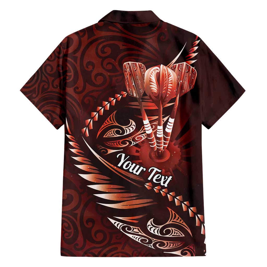 Personalised All Red New Zealand Darts Family Matching Tank Maxi Dress and Hawaiian Shirt Aoteroa Fern Maori Galaxy Style
