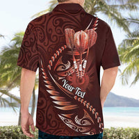 Personalised All Red New Zealand Darts Hawaiian Shirt Aoteroa Fern Maori Galaxy Style