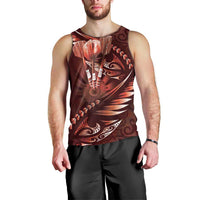 Personalised All Red New Zealand Darts Men Tank Top Aoteroa Fern Maori Galaxy Style