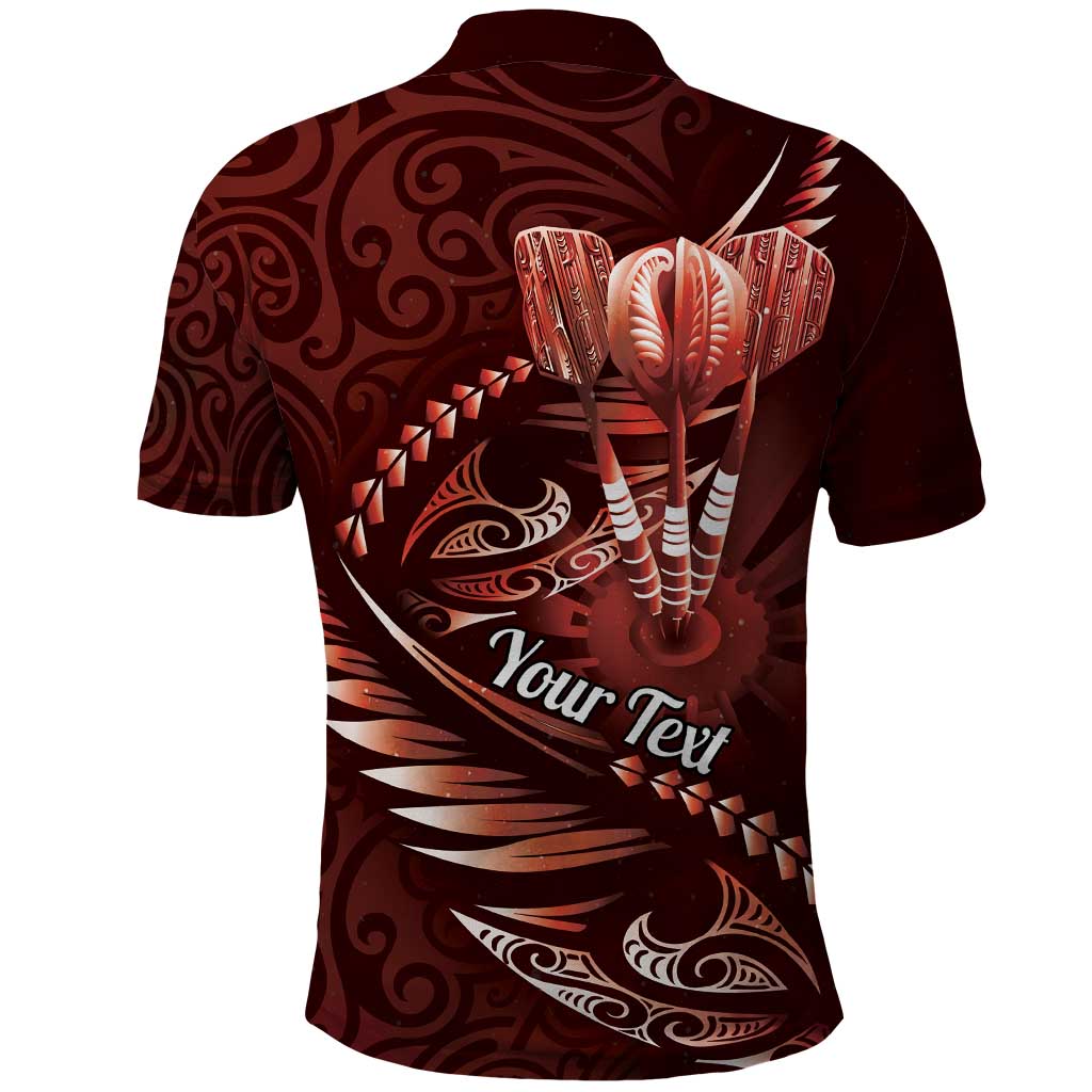 Personalised All Red New Zealand Darts Polo Shirt Aoteroa Fern Maori Galaxy Style