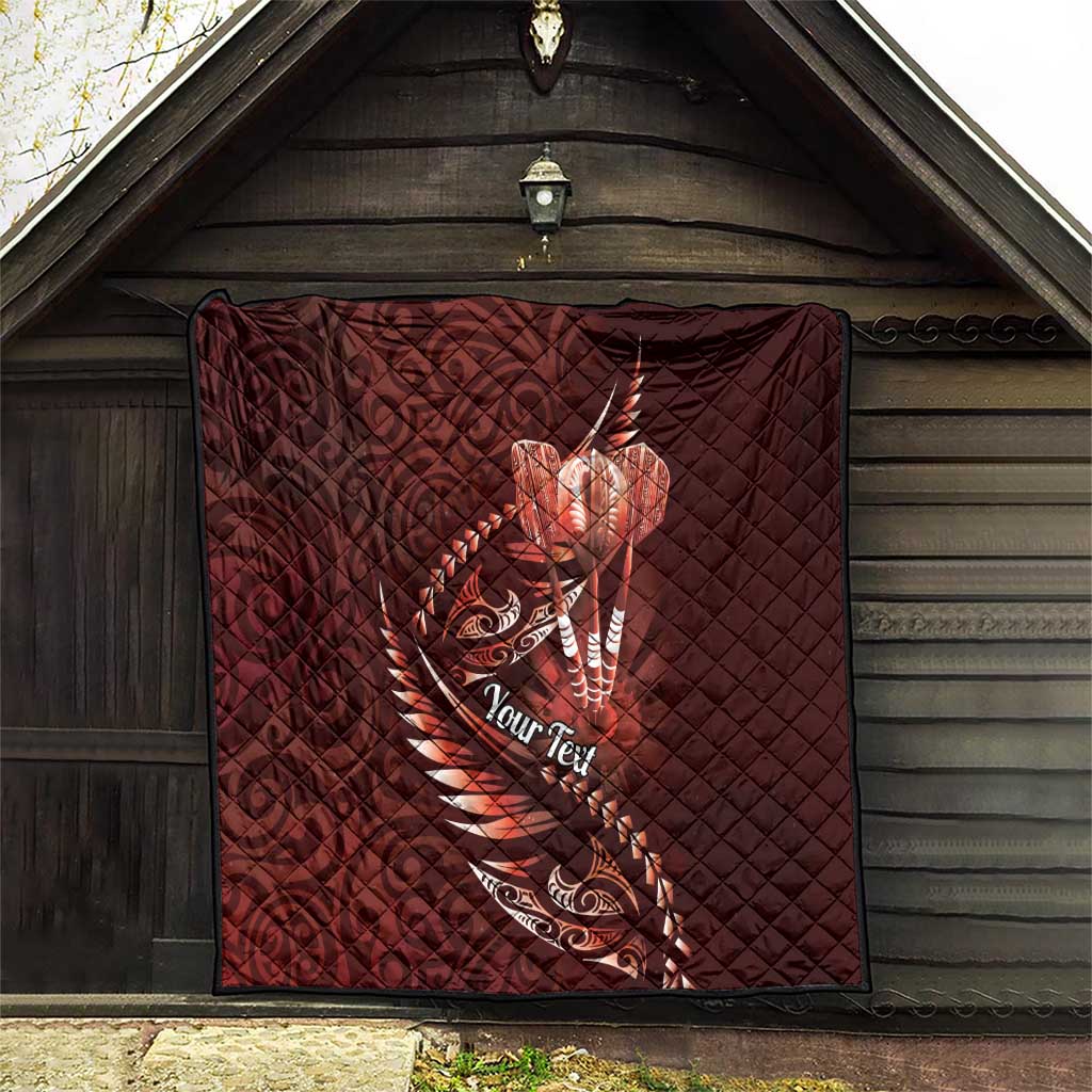 Personalised All Red New Zealand Darts Quilt Aoteroa Fern Maori Galaxy Style