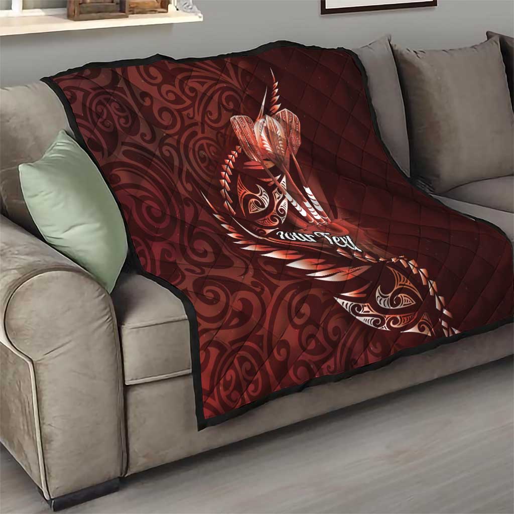 Personalised All Red New Zealand Darts Quilt Aoteroa Fern Maori Galaxy Style