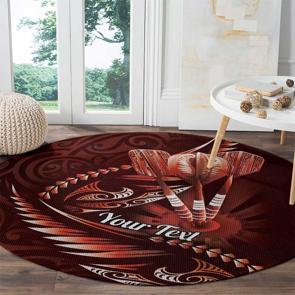 Personalised All Red New Zealand Darts Round Carpet Aoteroa Fern Maori Galaxy Style