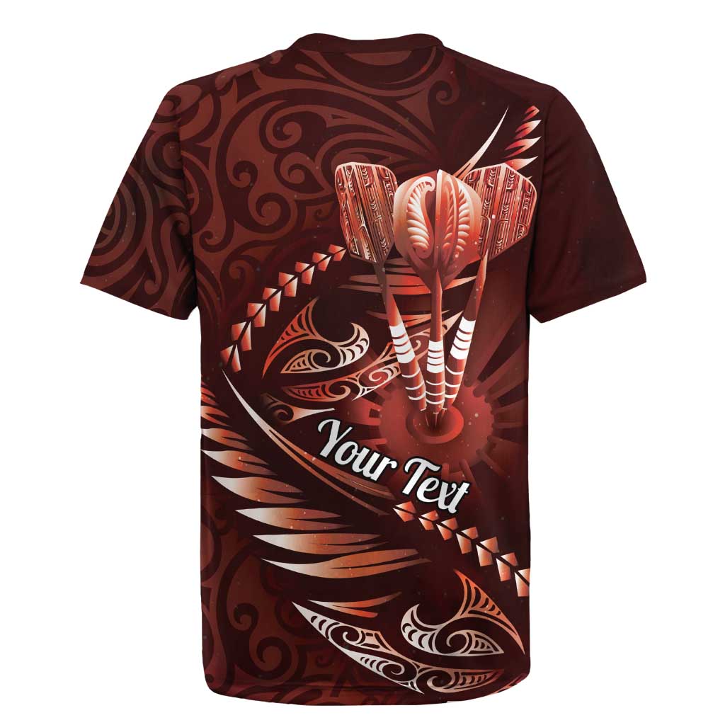Personalised All Red New Zealand Darts Rugby Jersey Aoteroa Fern Maori Galaxy Style