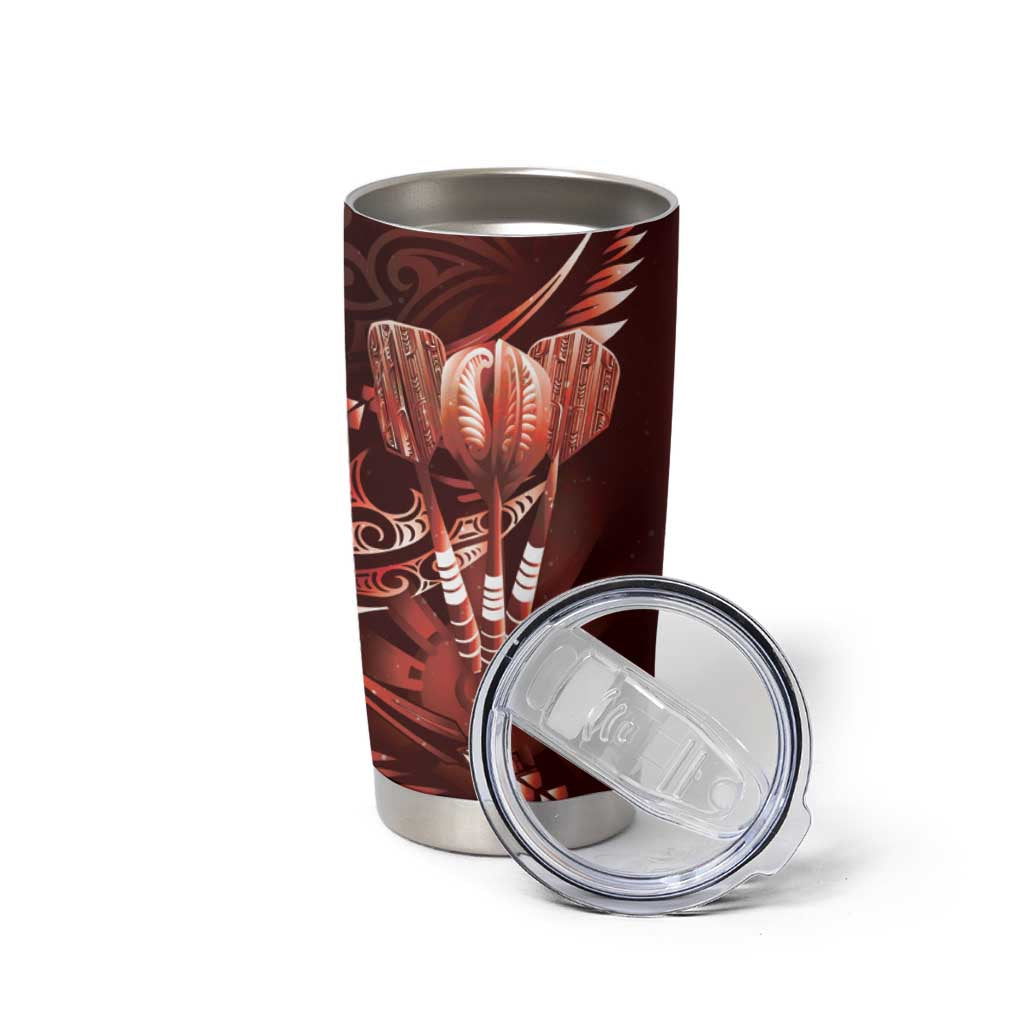 All Red New Zealand Darts Tumbler Cup Aoteroa Fern Maori Galaxy Style