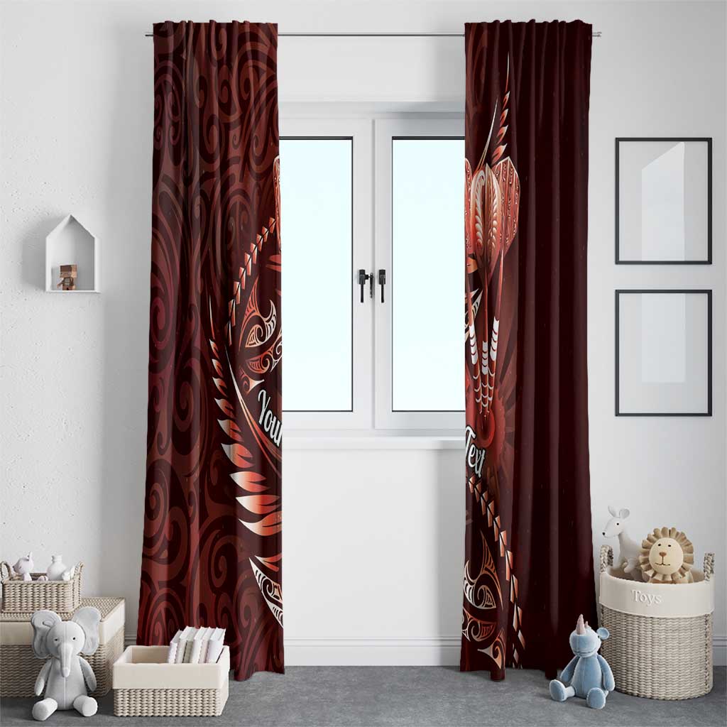 Personalised All Red New Zealand Darts Window Curtain Aoteroa Fern Maori Galaxy Style
