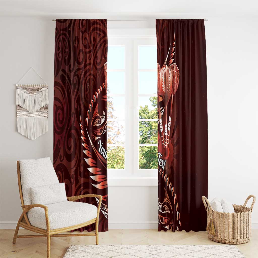 Personalised All Red New Zealand Darts Window Curtain Aoteroa Fern Maori Galaxy Style