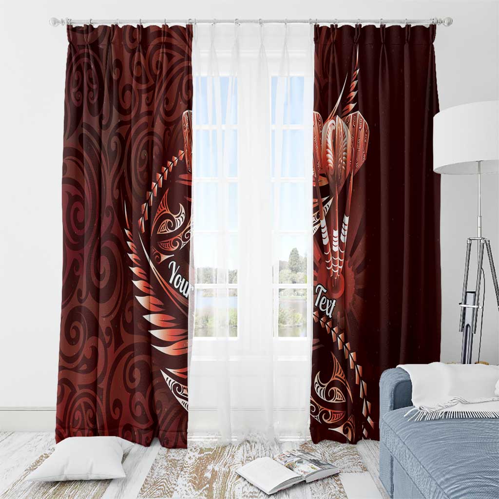 Personalised All Red New Zealand Darts Window Curtain Aoteroa Fern Maori Galaxy Style