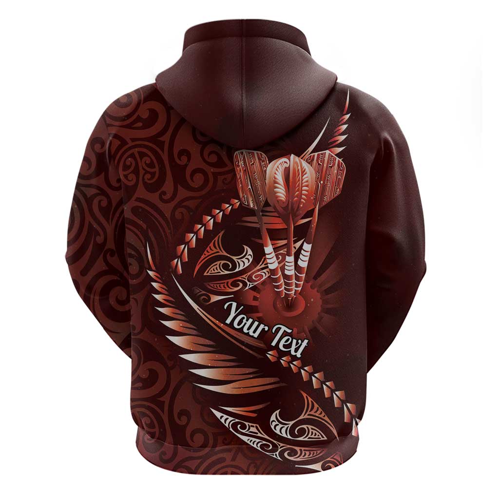 Personalised All Red New Zealand Darts Zip Hoodie Aoteroa Fern Maori Galaxy Style