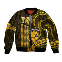 Hawaii Nanakuli High And Intermediate School Bomber Jacket Polynesian Kakau Pattern LT14 Unisex Gold - Polynesian Pride