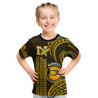 Hawaii Nanakuli High And Intermediate School Kid T Shirt Polynesian Kakau Pattern LT14 Gold - Polynesian Pride
