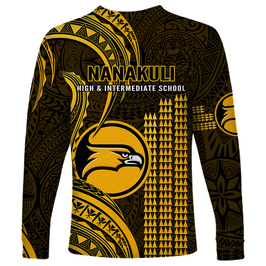 Hawaii Nanakuli High And Intermediate School Long Sleeve Shirt Polynesian Kakau Pattern LT14 - Polynesian Pride