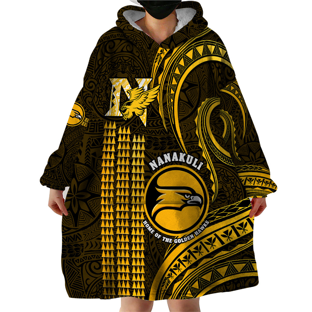 Personalised Hawaii Nanakuli High And Intermediate School Wearable Blanket Hoodie Polynesian Kakau Pattern LT14 - Polynesian Pride