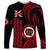 Hawaii Kahuku High And Intermediate School Long Sleeve Shirt Red Raiders Kakau Pattern LT14 Unisex Red - Polynesian Pride