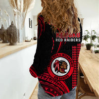 Hawaii Kahuku High And Intermediate School Women Casual Shirt Red Raiders Kakau Pattern LT14 - Polynesian Pride