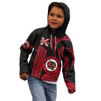 Personalised Hawaii Kahuku High And Intermediate School Kid Hoodie Red Raiders Kakau Pattern LT14 - Polynesian Pride