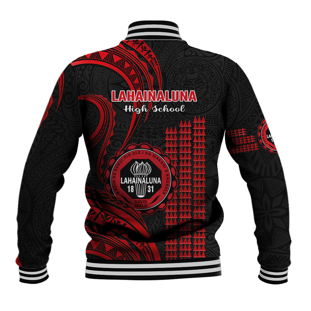Hawaii Lahainaluna High School Baseball Jacket Polynesian Kakau Pattern LT14 - Polynesian Pride