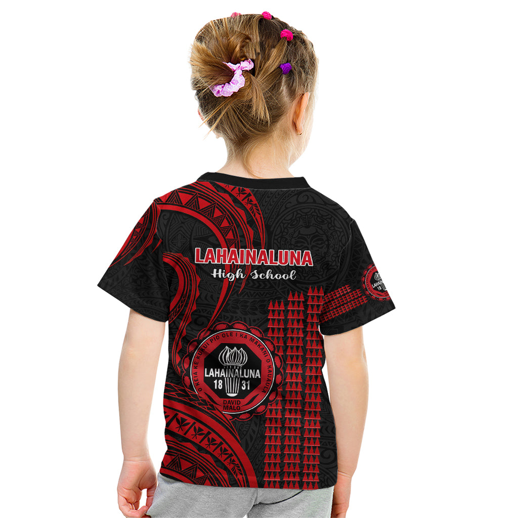Hawaii Lahainaluna High School Kid T Shirt Polynesian Kakau Pattern LT14 - Polynesian Pride