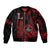 Hawaii Lahainaluna High School Sleeve Zip Bomber Jacket Polynesian Kakau Pattern LT14 Unisex Red - Polynesian Pride