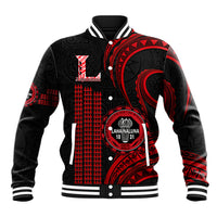 Personalised Hawaii Lahainaluna High School Baseball Jacket Polynesian Kakau Pattern LT14 Unisex Red - Polynesian Pride