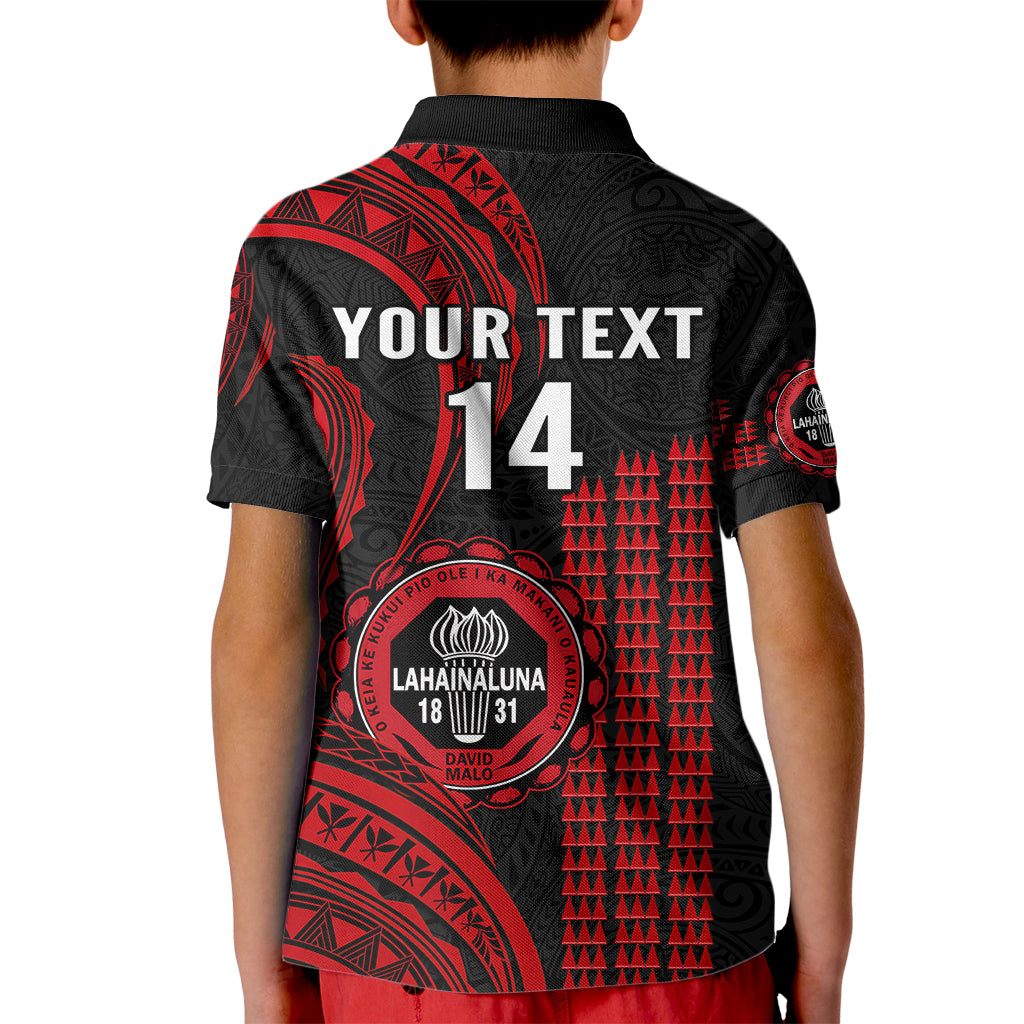 Personalised Hawaii Lahainaluna High School Kid Polo Shirt Polynesian Kakau Pattern LT14 - Polynesian Pride