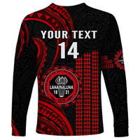 Personalised Hawaii Lahainaluna High School Long Sleeve Shirt Polynesian Kakau Pattern LT14 - Polynesian Pride
