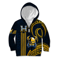 Hawaii Hilo High School Kid Hoodie Vikings Polynesian Kakau Pattern LT14 - Polynesian Pride