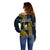 Hawaii Hilo High School Off Shoulder Sweater Vikings Polynesian Kakau Pattern LT14 - Polynesian Pride