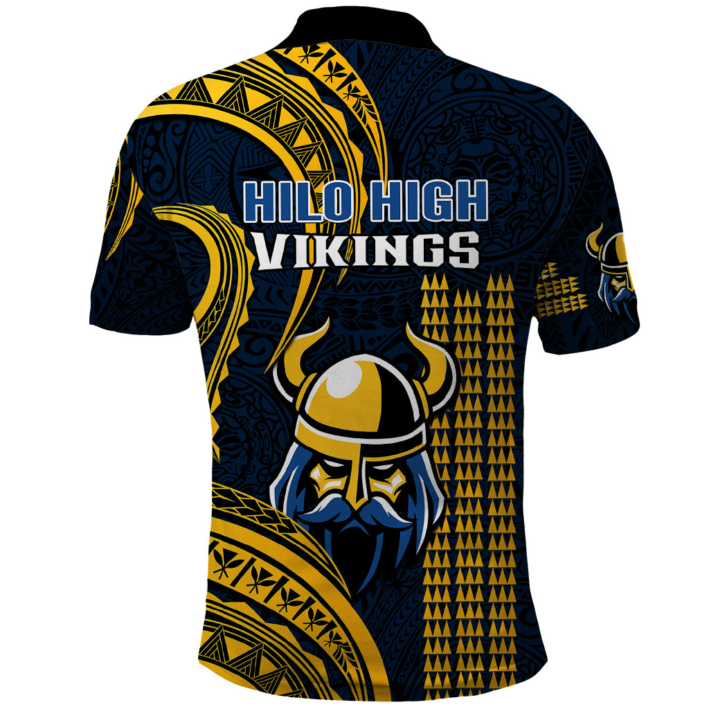 Hawaii Hilo High School Polo Shirt Vikings Polynesian Kakau Pattern LT14 - Polynesian Pride