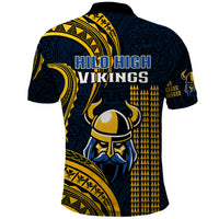 Hawaii Hilo High School Polo Shirt Vikings Polynesian Kakau Pattern LT14 - Polynesian Pride