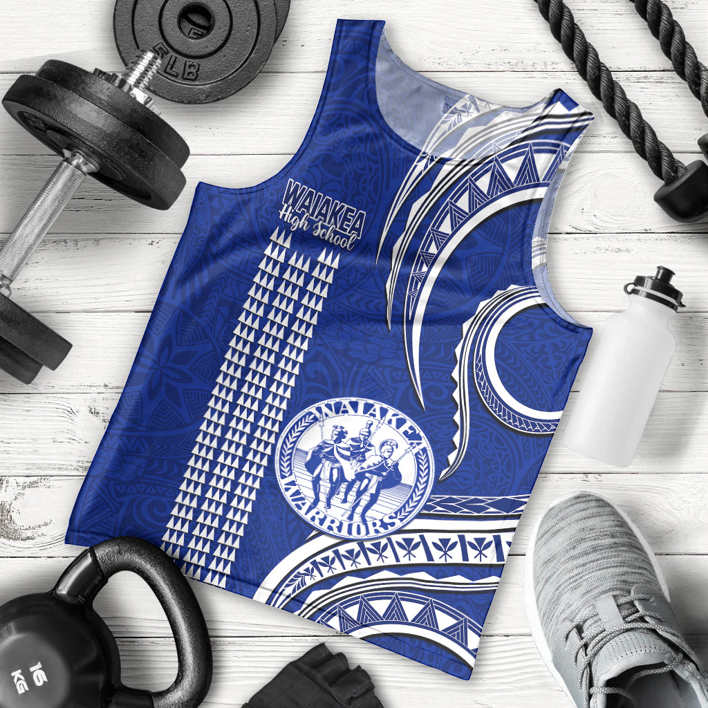 Hawaii Waiakea High School Men Tank Top Polynesian Kakau Pattern LT14 Blue - Polynesian Pride